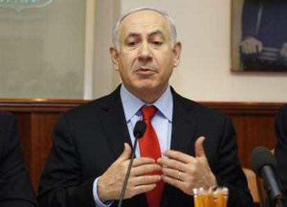 El primer ministro Netanyahu, este domingo.