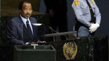 El presidente de Camerún, Paul Biya en la ONU.
