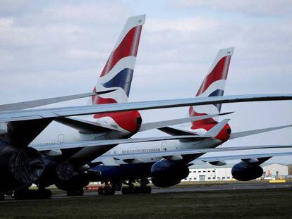 Aviones de British Airways en el aeropuerto de Heathrow. 