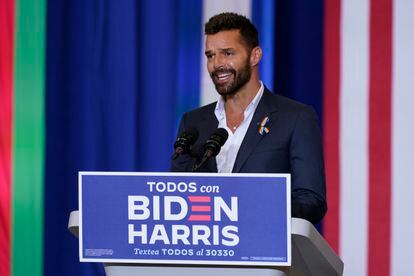 Ricky Martin, en el encuentro de Joe Biden con la comunidad latina en Kissimmee, Florida, el martes.