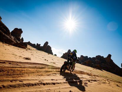 Joan Barreda durante la cuarta etapa del Rally Dakar este miércoles.