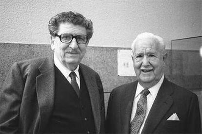 Rafael Santos Torroella y José Bello, en 1991, en la Residencia de Estudiantes (archivo de la propia Residencia).