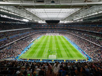 El estadio Santiago Bernabéu en un partido entre el Real Madrid y el Getafe en la presente temporada.