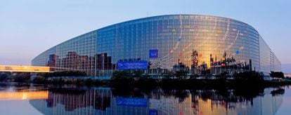 Exterior del edificio del Parlamento Europeo, en Estrasburgo.