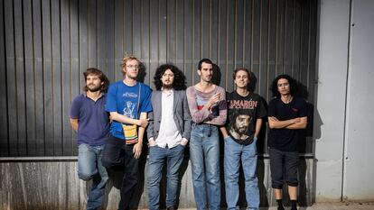 Miembros del grupo musical catalán La Ludwig Band, fotografiados en Barcelona.