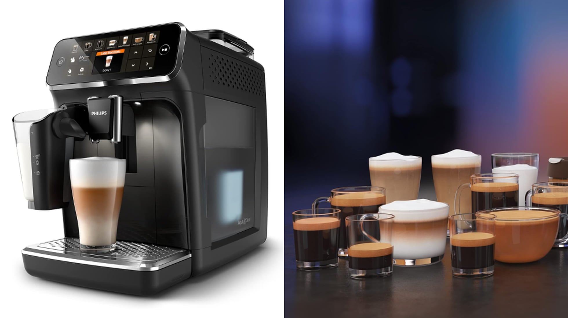 Philips Serie 5400 Cafetera Superautomática - Sistema exclusivo de Leche  LatteGo, 12 tipos de café personalizables, Pantalla