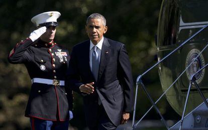 Obama, el mi&eacute;rcoles en el jard&iacute;n de la Casa Blanca