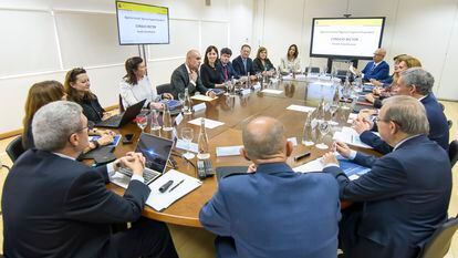 Reunión del consejo rector de la Agencia Espacial española celebrada en Sevilla.