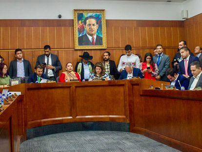 Comisión Séptima del Senado durante el debate del proyecto de ley de la Reforma a la Salud, en Bogotá, el 3 de abril de 2024.