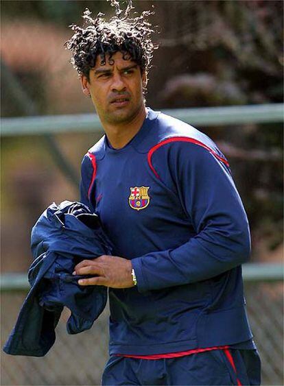 Frank Rijkaard, durante un entrenamiento