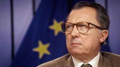 El político socialista francés Jacques Delors, en Bruselas el año1993.