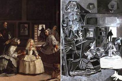 Detalle de &#39;Las meninas&#39; (1656), de Diego Velázquez, izquierda, y &#39;Las meninas (conjunto), según Velázquez&#39; (1957), de Pablo Ruiz Picasso.