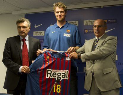 CJ Wallace, el día de su presentación con el Barcelona.