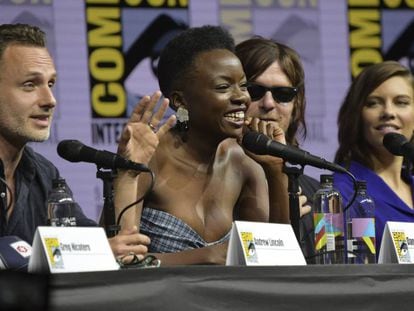 VÍDEO: Avance de la novena temporada. FOTO: Andrew Lincoln, Danai Gurira, Norman Reedus y Lauren Cohan, en la Comic-Con 2018.