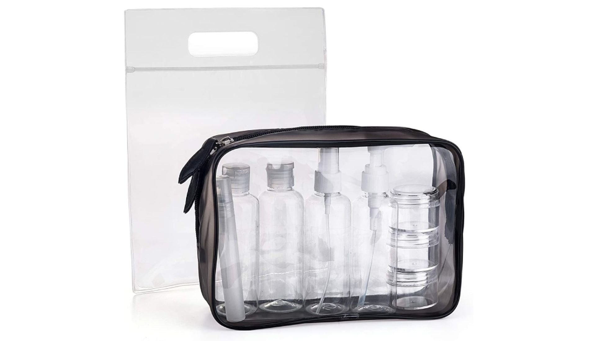 2 bolsas de avión líquidos, 20 x 20 cm, bolsa de aseo transparente, bolsa  de aseo de plástico, bolsa de viaje, bolsa de viaje, bolsa de equipaje de  mano, bolsa de aseo 