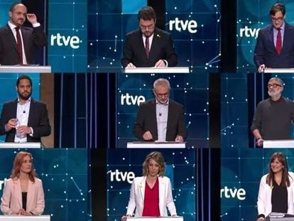 Imagen del debate de las elecciones catalanas este domingo en TVE.