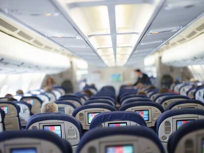 Vista del interior de un avión.