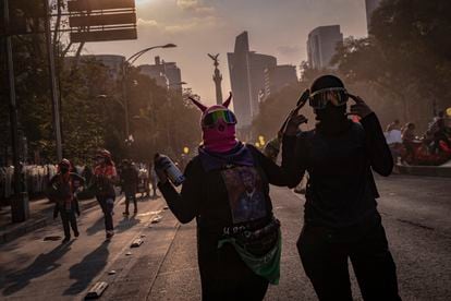 Marcha por el Día de la Eliminación de la Violencia contra la Mujer en Ciudad de México, el 25 de noviembre de 2021.