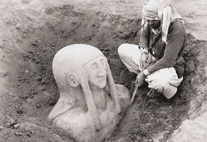 Restos mesopotámicos recuperados en una excavación siria a principios de siglo XX.