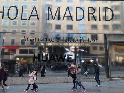 Futuro Espacio Huawei ubicado en la Gran Vía de Madrid.