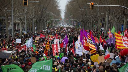 Manifestación unitaria de los sindicatos educativos, el 15 de marzo de 2022.