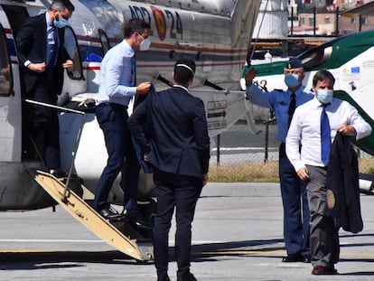 El presidente del Gobierno, Pedro Sánchez a su llegada a Ceuta.