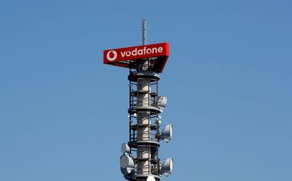Torre de antenas de telefonía móvil de Vodafone en Berlín.