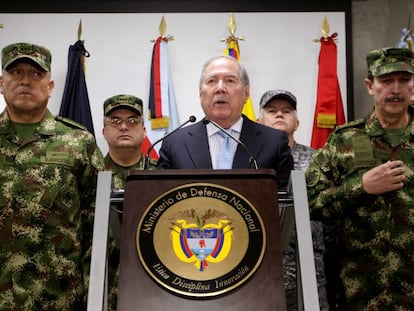 El ministro de Defensa de Colombia, Guillermo Botero, a mediados de mayo en Bogotá.