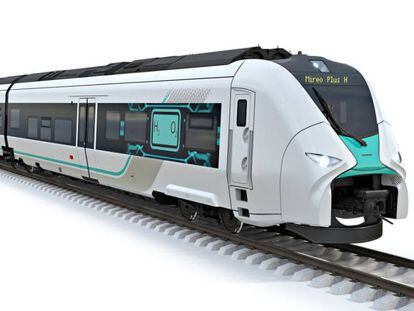 Recreación del futuro tren a hidrógeno de Siemens, el Mireo Plus H.