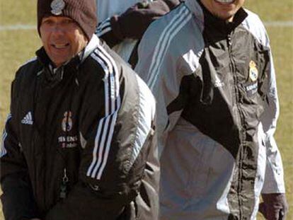 Vanderlei Luxemburgo, Ronaldo y Roberto Carlos, ayer en Las Rozas.