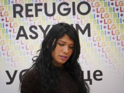 Jeisy, transexual colombiana de 28 años, fotografiada este lunes en Madrid.