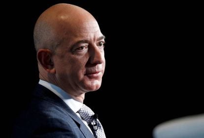 Jeff Bezos, fundador de Amazon, en una conferencia sobre el espacio.