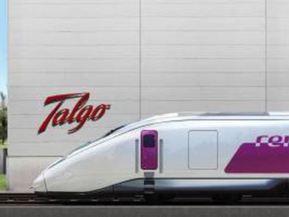 Modelo de alta velocidad Avril ante la factoría de Talgo.