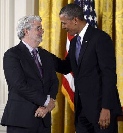 Barack Obama, con George Lucas.