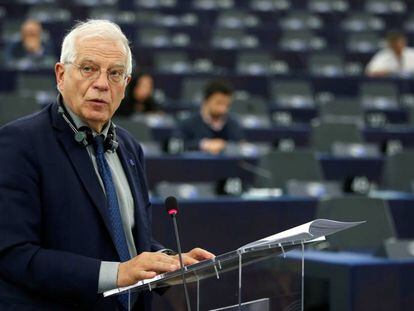 El Alto Represente de la UE para la Política Exterior, Josep Borrell, se dirige el pasado día 11 a la Eurocámara. 