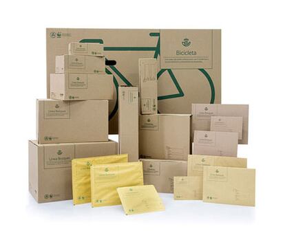 Several of the sustainable packaging of the Correos Forest Line.