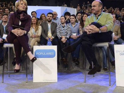 Aguirre y De Guindos, en la convenci&oacute;n del PP.