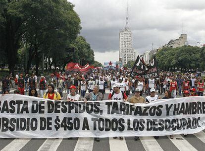 Manifestación en Buenos Aires el pasado marzo para exigir al Gobierno medidas contra la crisis económica.