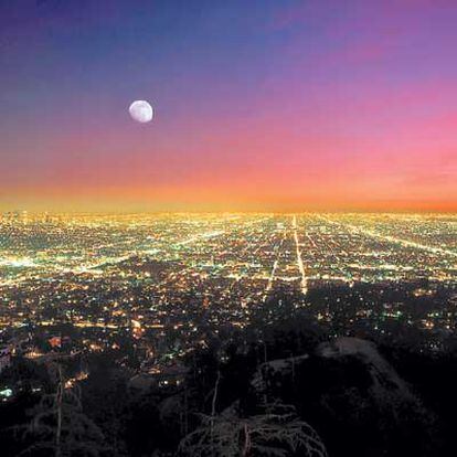 Vista de Los Ángeles desde el observatorio del parque Griffith.