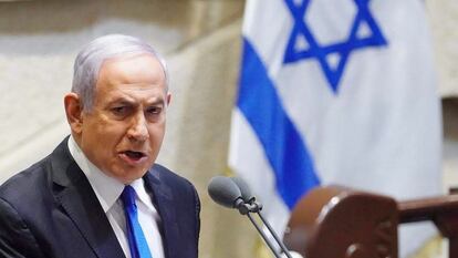 El primer ministro israelí, Benjamín Netanyahu, el día 17 en el Parlamento.