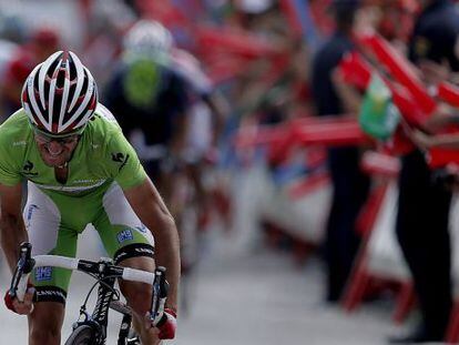 Dani Moreno, en el último trampo de la etapa.
