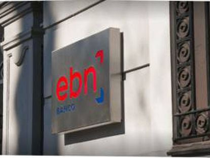 Logotipo de EBN en su sede en Madrid
