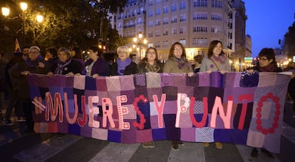 Una de las pancartas de la manifestación en Valencia con motivo del 8 de Marzo.