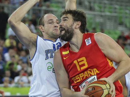 Marc Gasol, durante el partido contra Italia.