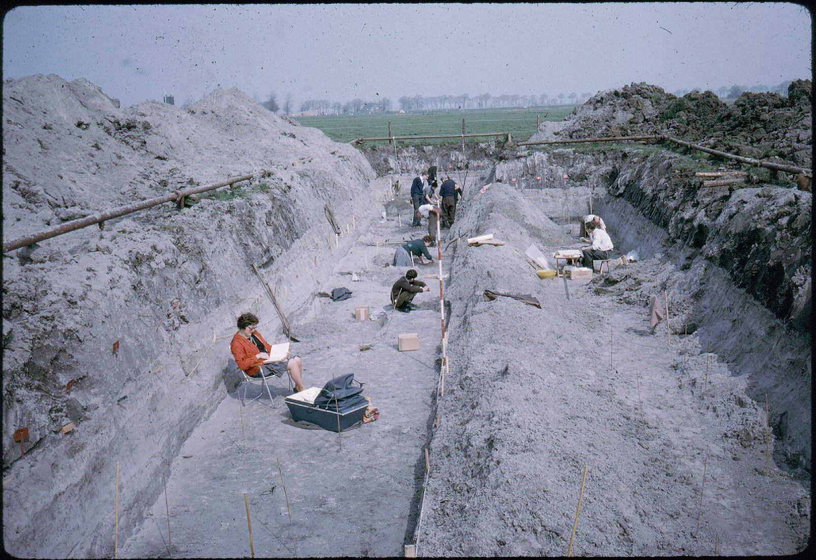Vista de las excavaciones del fuerte de Velsen 2, en 1964.