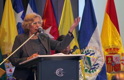 Carmena, el pasado lunes en la XVII Asamblea de la Unión de Ciudades Capitales de Iberoamérica en La Paz (Bolivia).