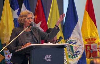 Carmena, el pasado lunes en la XVII Asamblea de la Uni&oacute;n de Ciudades Capitales de Iberoam&eacute;rica en La Paz (Bolivia).