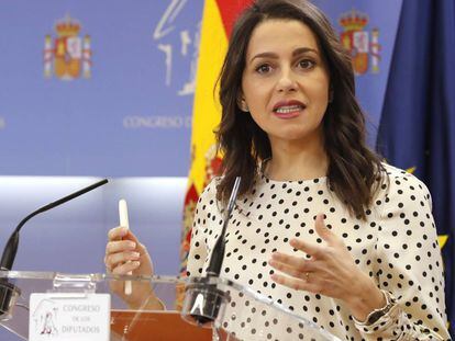 Inés Arrimadas, este viernes, en el Congreso de los Diputados.