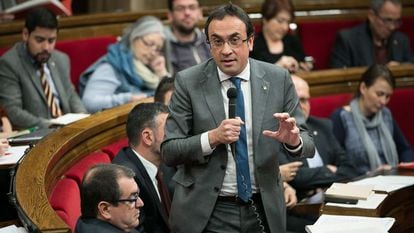 El consejero de Territorio y Sostenibilidad, Josep Rull, responde una de las preguntas.