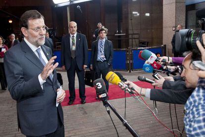 Mariano Rajoy al t&eacute;rmino de la cumbre informal de Bruselas.